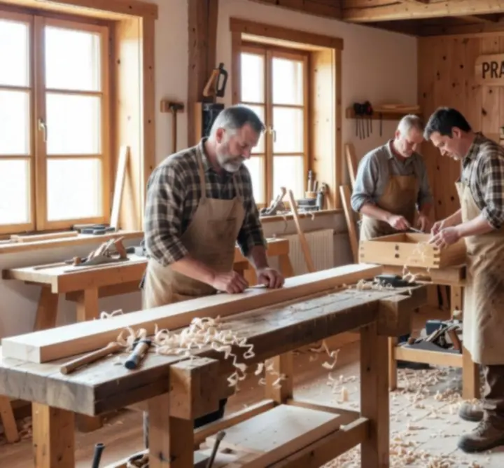 Zespół P.P.H. AND-PEL przy pracy w zakładzie obróbki drewna