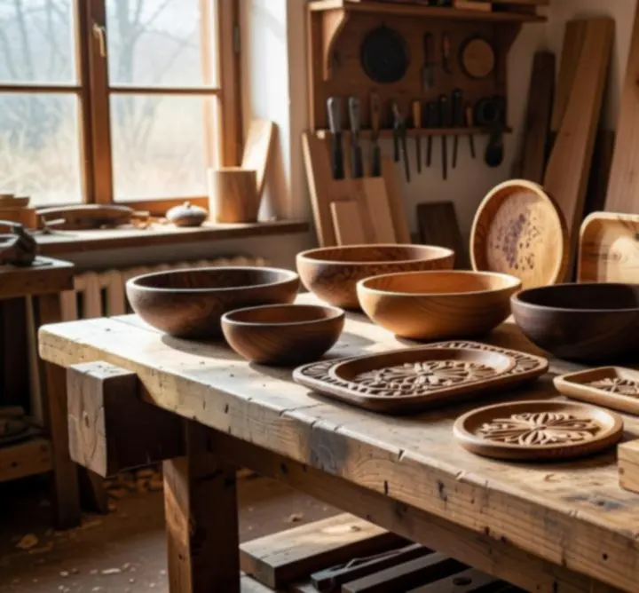 Profesjonalnie wykończone drewniane wyroby rzemieślnicze