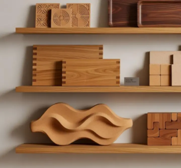Różnorodne drewniane wyroby z katalogu produktów