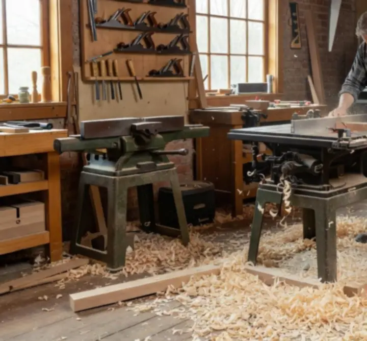 Rzemieślnicy pracujący w drewnianej pracowni produkcyjnej