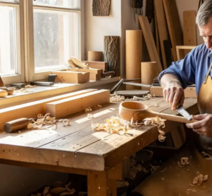 Proces produkcji wyrobów z drewna z użyciem tradycyjnych technik