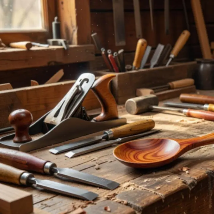 Zbliżenie na fakturę drewnianych wyrobów rzemieślniczych